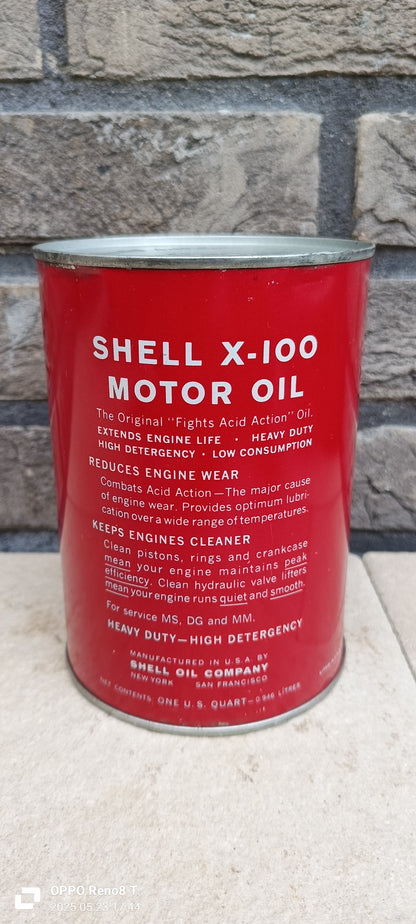 SHELL X100 1 Quart oil can USA