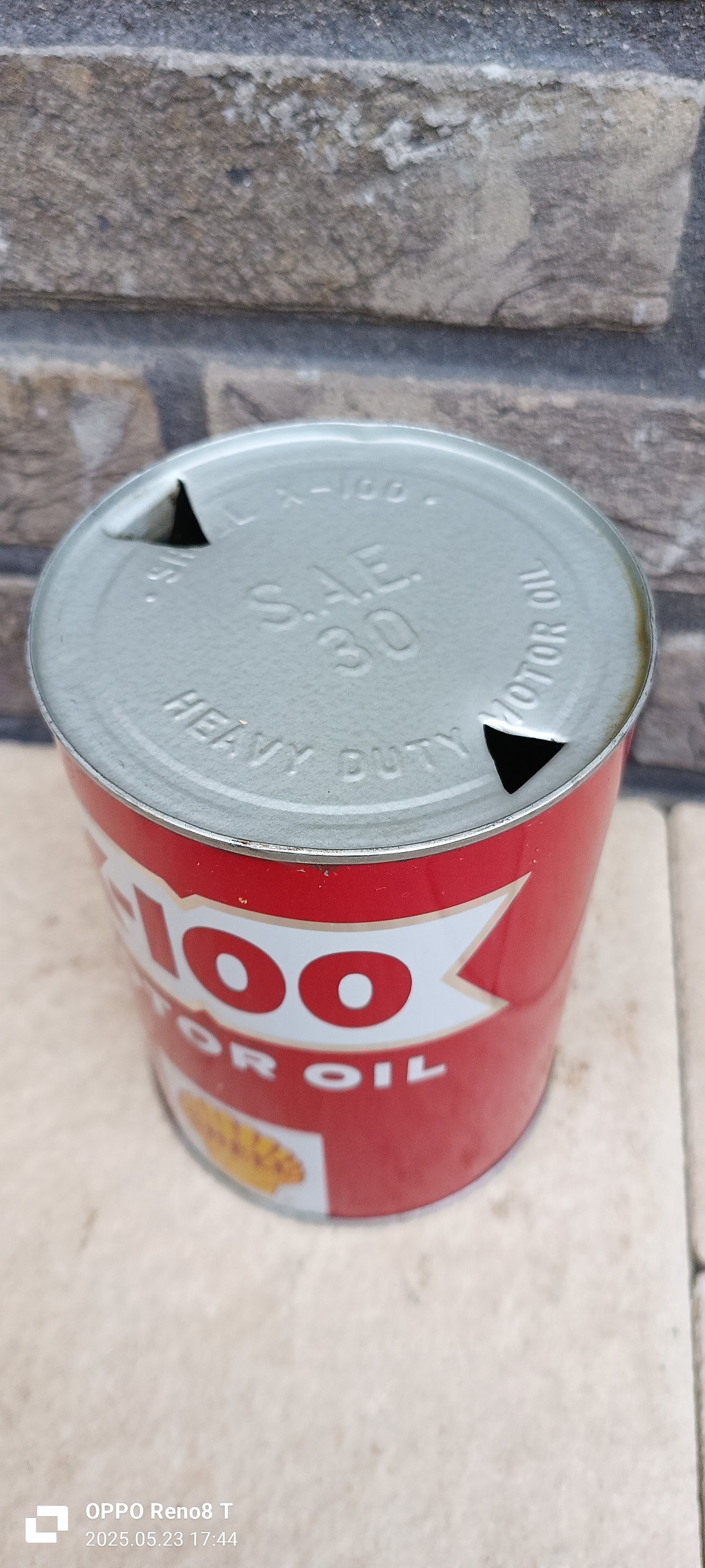 SHELL X100 1 Quart oil can USA