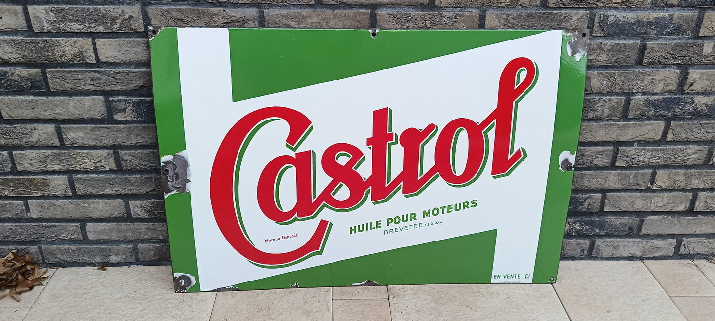 Groot emaille CASTROL bord