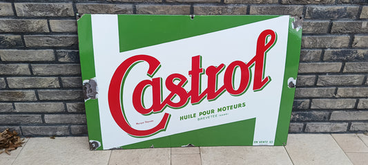 Groot emaille CASTROL bord