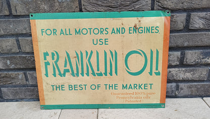 FRANKLIN OIL metal sign