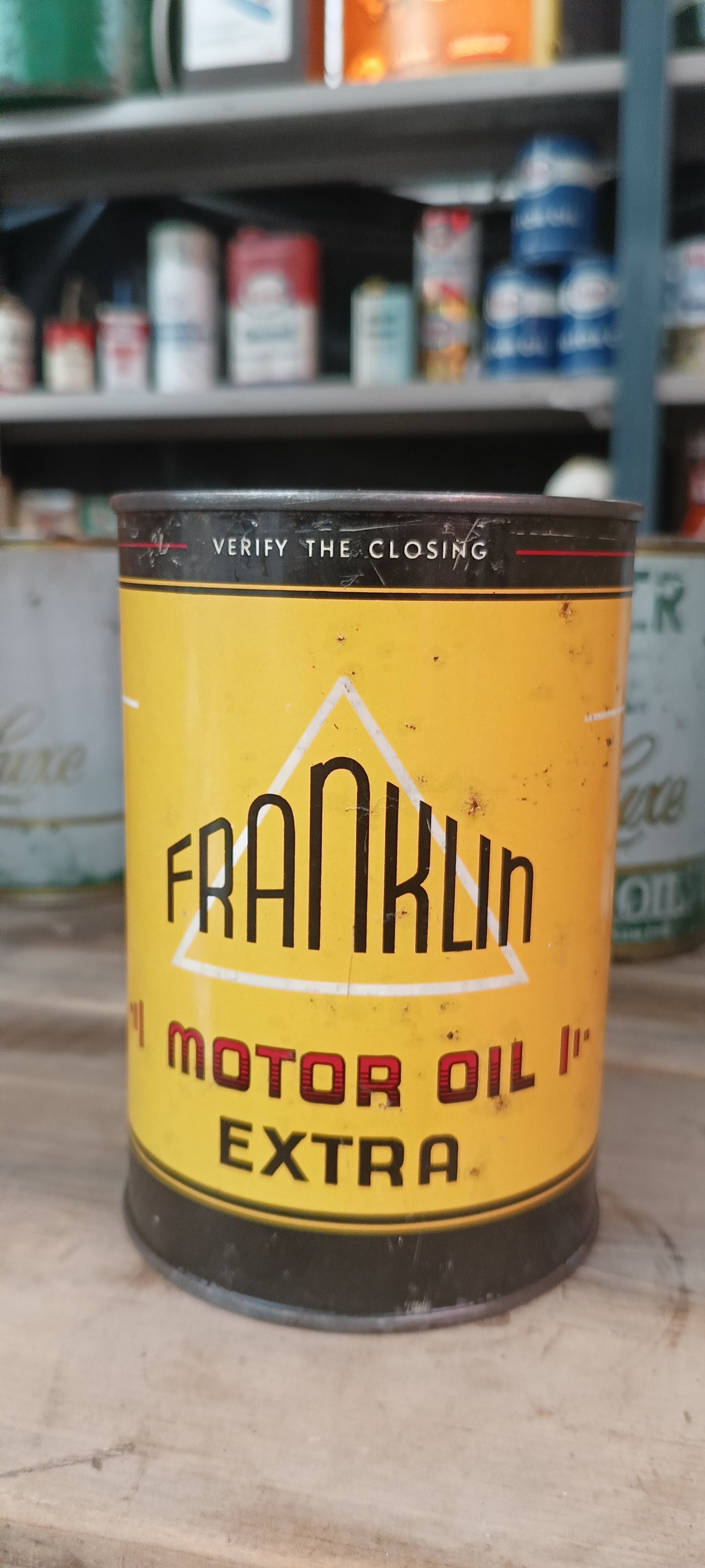 FRANKLIN motor oil blik